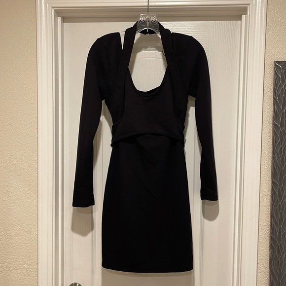 By Anthropologie Long-Sleeve Mini Dress Size Medium - Picture 4 of 12